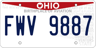 OH license plate FWV9887