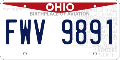 OH license plate FWV9891