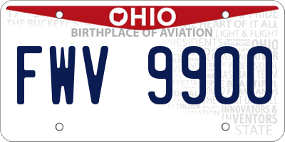 OH license plate FWV9900