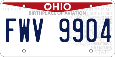 OH license plate FWV9904