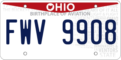 OH license plate FWV9908