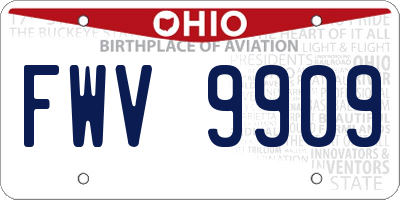 OH license plate FWV9909