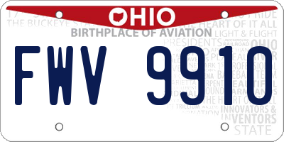 OH license plate FWV9910