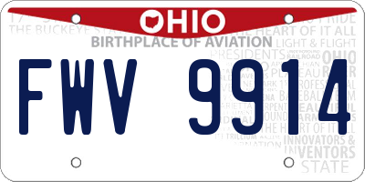 OH license plate FWV9914