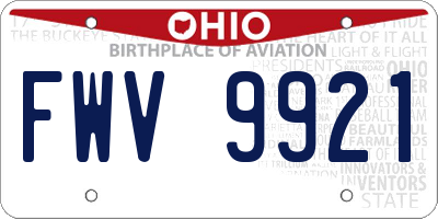 OH license plate FWV9921