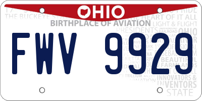 OH license plate FWV9929