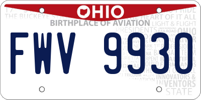 OH license plate FWV9930