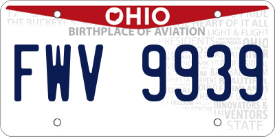 OH license plate FWV9939