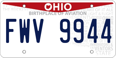 OH license plate FWV9944