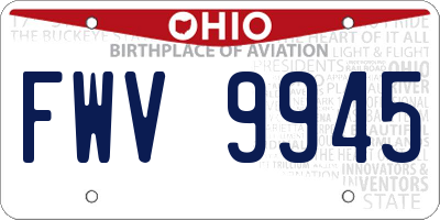 OH license plate FWV9945