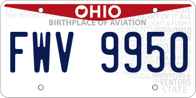 OH license plate FWV9950