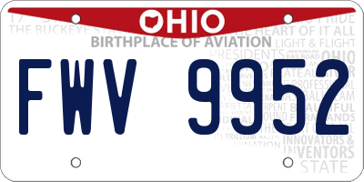 OH license plate FWV9952