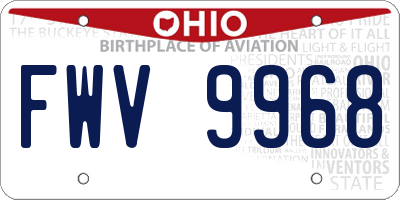OH license plate FWV9968