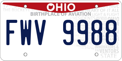 OH license plate FWV9988