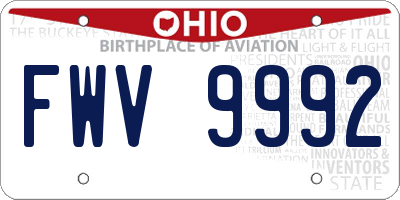 OH license plate FWV9992