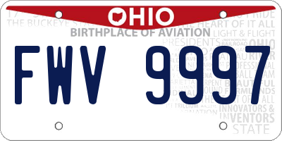 OH license plate FWV9997