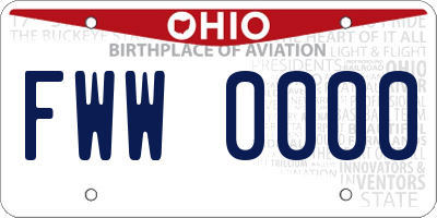 OH license plate FWW0000