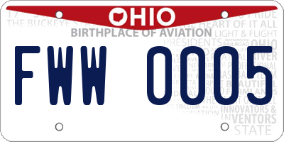 OH license plate FWW0005