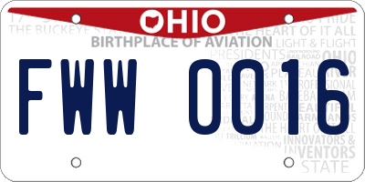 OH license plate FWW0016