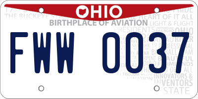 OH license plate FWW0037