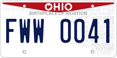 OH license plate FWW0041
