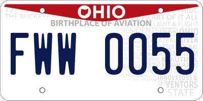 OH license plate FWW0055