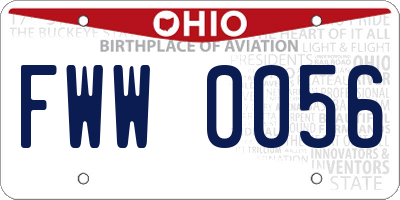 OH license plate FWW0056
