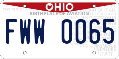 OH license plate FWW0065