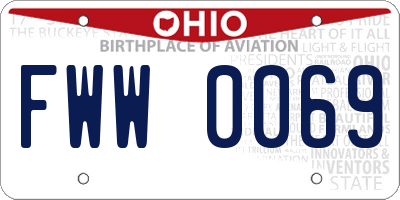 OH license plate FWW0069