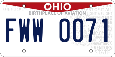 OH license plate FWW0071