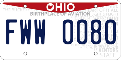 OH license plate FWW0080