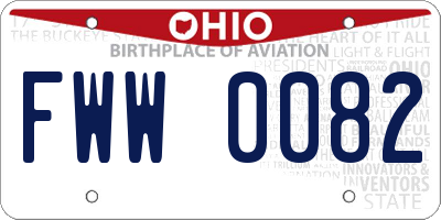 OH license plate FWW0082
