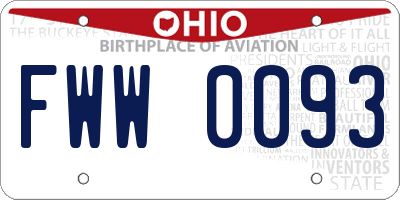 OH license plate FWW0093