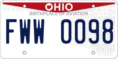 OH license plate FWW0098