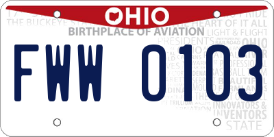 OH license plate FWW0103
