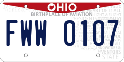 OH license plate FWW0107