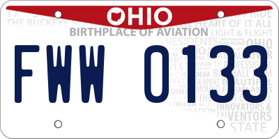 OH license plate FWW0133