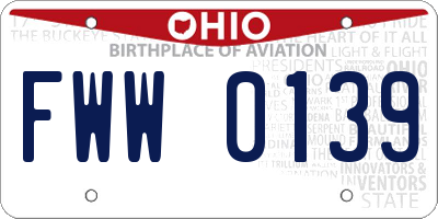 OH license plate FWW0139