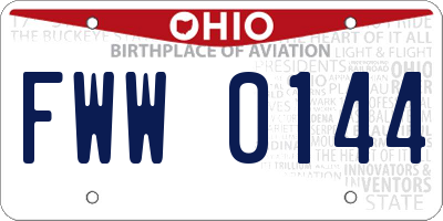 OH license plate FWW0144