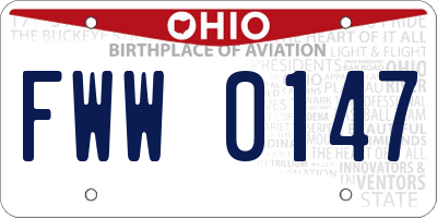 OH license plate FWW0147