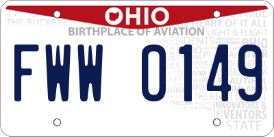 OH license plate FWW0149