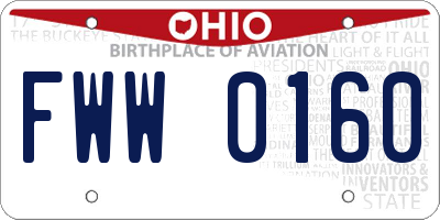 OH license plate FWW0160