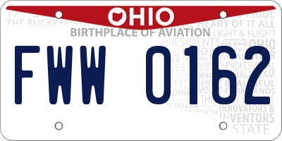 OH license plate FWW0162