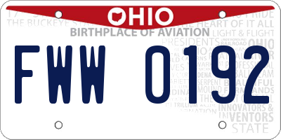 OH license plate FWW0192