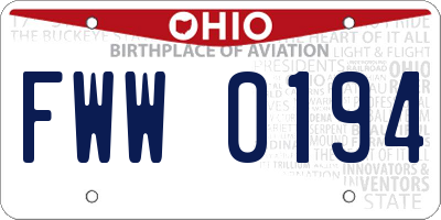 OH license plate FWW0194