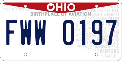 OH license plate FWW0197