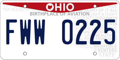 OH license plate FWW0225