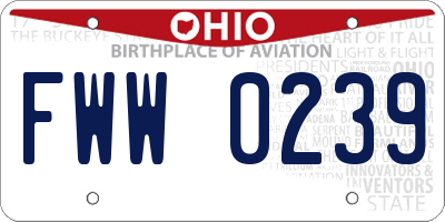 OH license plate FWW0239