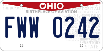 OH license plate FWW0242