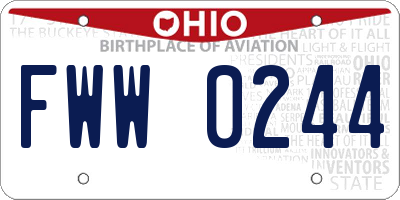OH license plate FWW0244